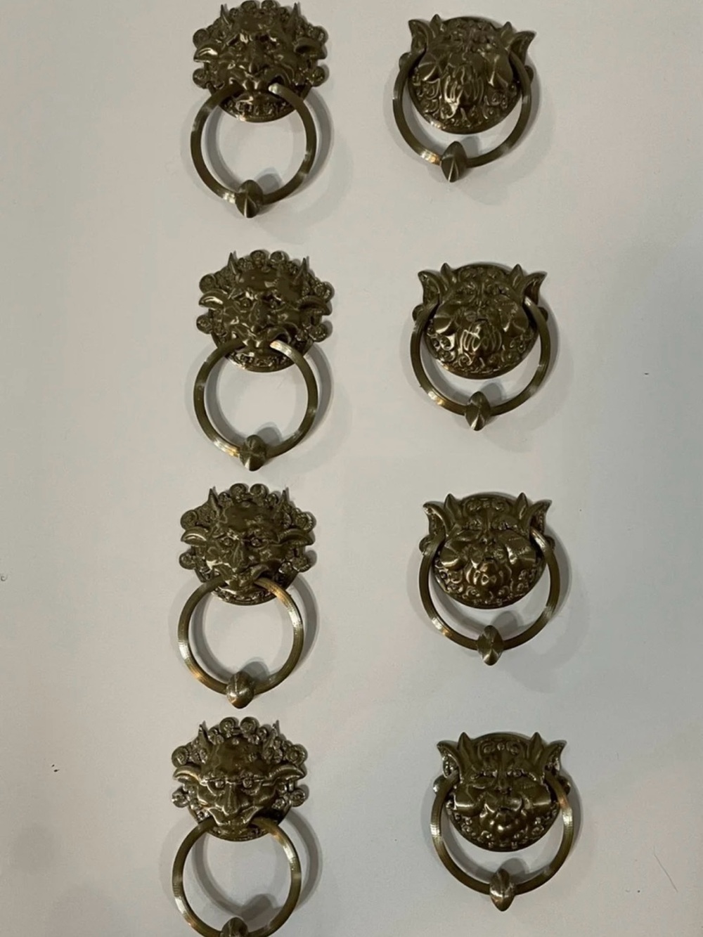 4 sets of Labyrinth 3-D printed door knockers. Will include magnets